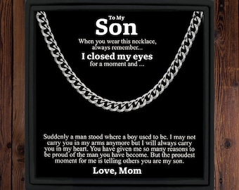 Gift for My Son Necklace Gift Christmas Gift For Son From Mom Birthday Gift For Son Cuban Chain Gift Gift from Mom