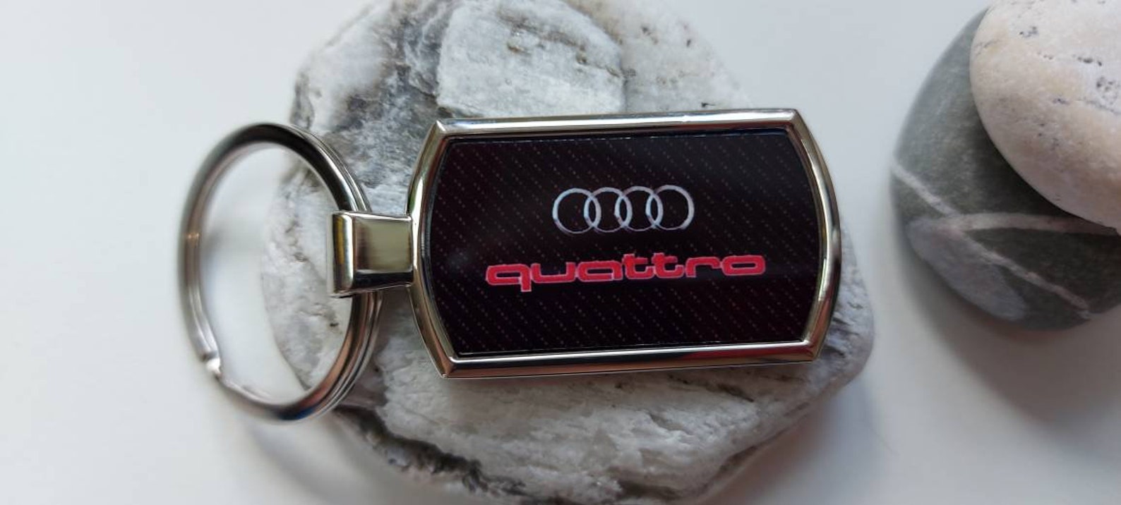 Audi Quattro Chrome Keyring Key Fob Keychain Comes With Free Etsy