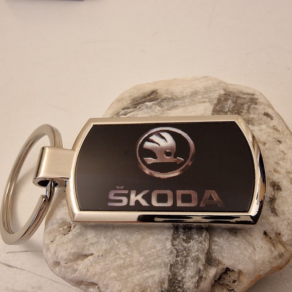 Skoda Chrom Schlüsselanhänger Schlüsselanhänger kommt mit Geschenkbox