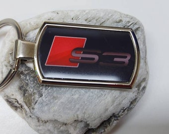Audi s3 keyring Logo Free Gift Box Key Ring Keychain chrome metal