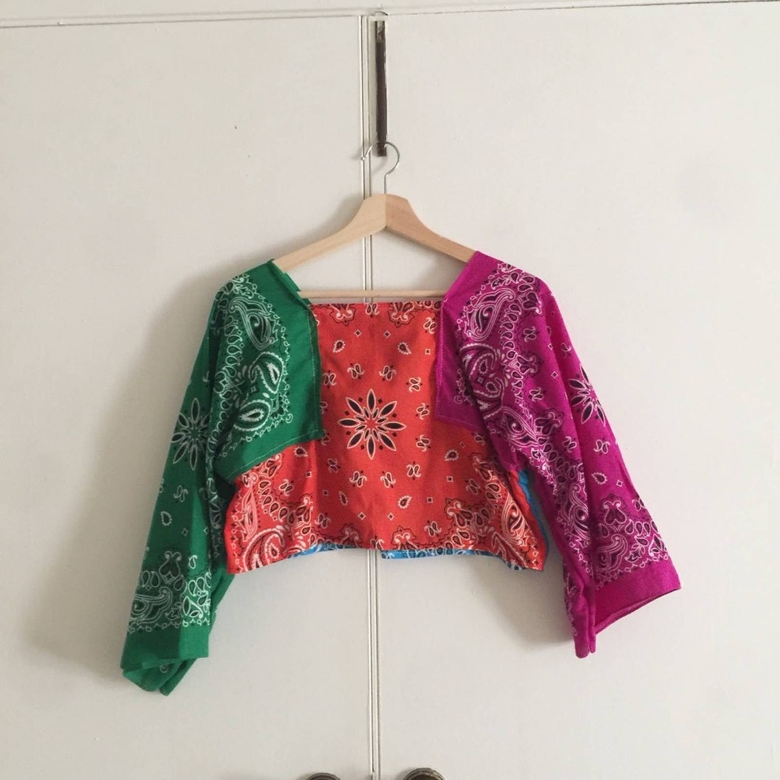 Bandana Blouse à manches longues fait à la main T004.W9. Etsy