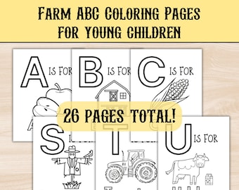 Páginas para colorear del alfabeto de la granja para niños pequeños