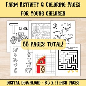Farm Coloring & Activity Pages for Young Kids