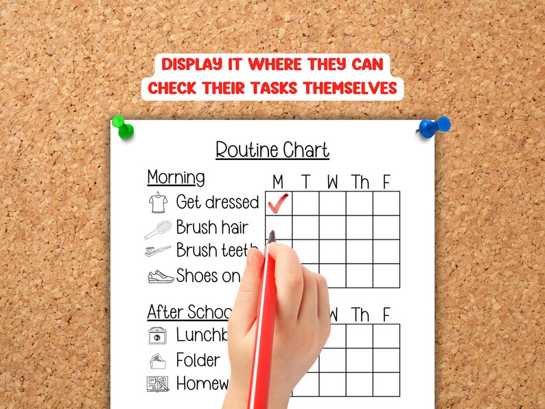 Kids Routine Chart Template - Editable & Printable - Etsy