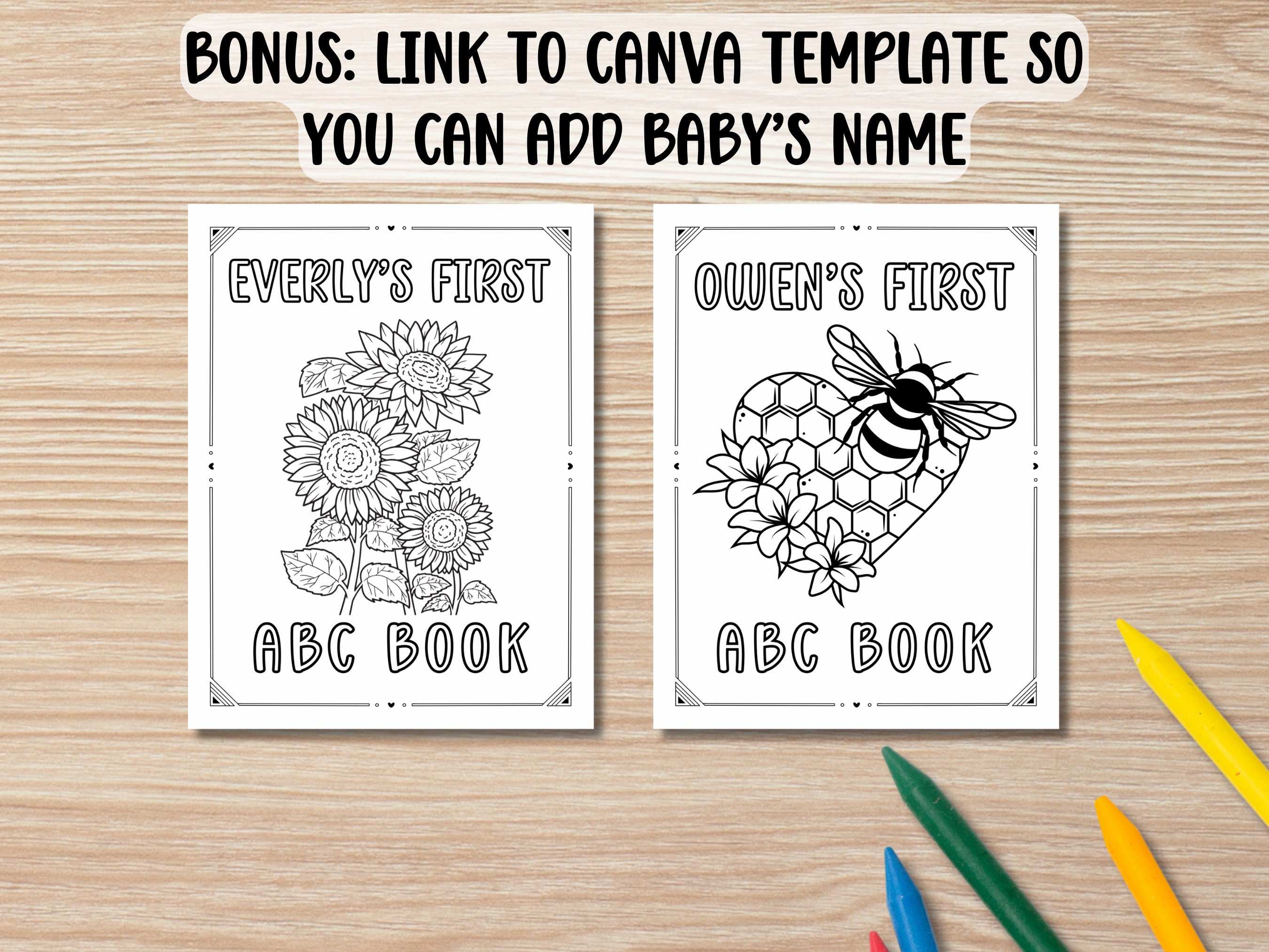 Baby in Bloom / Mama to Bee ABC Coloring Book for Baby Shower Game - Etsy