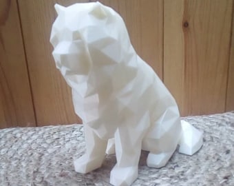 figurine lowpoly - chien chow chow