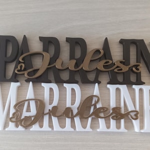 Words for godfather - godmother - dad - mom - grandpa - grandma .../ customizable for baptism / communion etc ....