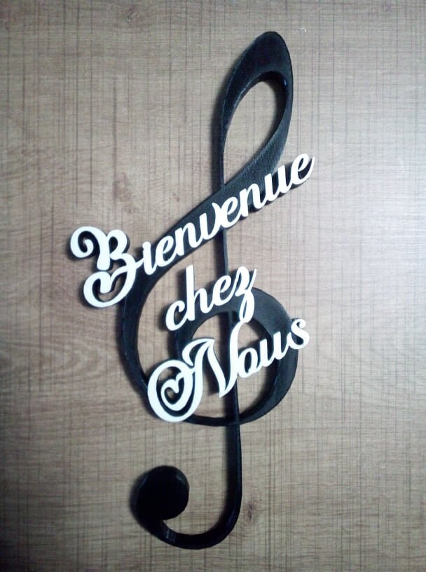 Clé de Sol Personnalisable avec Prénom/Décoration Murale