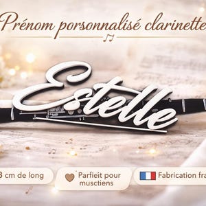 Personalized clarinet name plaque | Original music decoration | Unique musician gift | Musical instrument name plaque