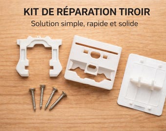 Kit réparation tiroir cassé – support de tiroir – pièce pratique pour meuble cuisine / rangement