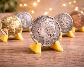 Juego de 5 expositores para monedas de colección – Expositores 3D – Medallas conmemorativas – Portamonedas