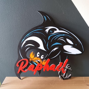 Door sign with customizable first name/ocean theme