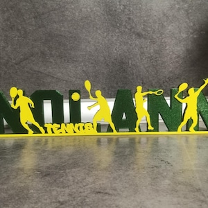 customizable first name on the theme of tennis