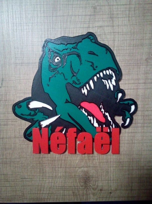 Plaque de Porte Decorative sur Le Theme Des Dinosaures avec Prenom