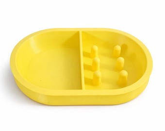 Comedero doble para gatos con sistema antitragantamiento – Comedero con relieve – Dispensador de comida para gatos – para dispositivos SureFeed