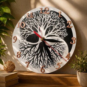 Personalisierte Lebensbaum-Uhr – Einzigartiges Geschenk für Familie, Geburtstag, Hochzeit, individuelle Wanddekoration