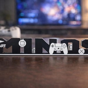 Personligt spelnamn – Dekoration till videospelsnamn – Spelpresent till barn eller tonåring – 3D PLA-tryckt bokstäver