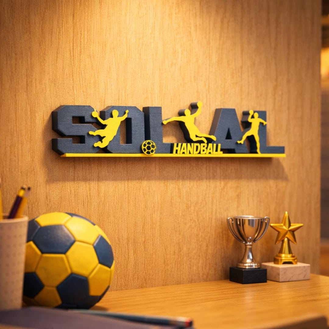 Personalized Handball Name Decoration – Children's Sports Wall Plaque ...