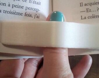 Marcapáginas de dedo impreso en 3D – Sujetalibros con una sola mano – Accesorio de lectura práctico – Regalo para lectores – Sujetapáginas