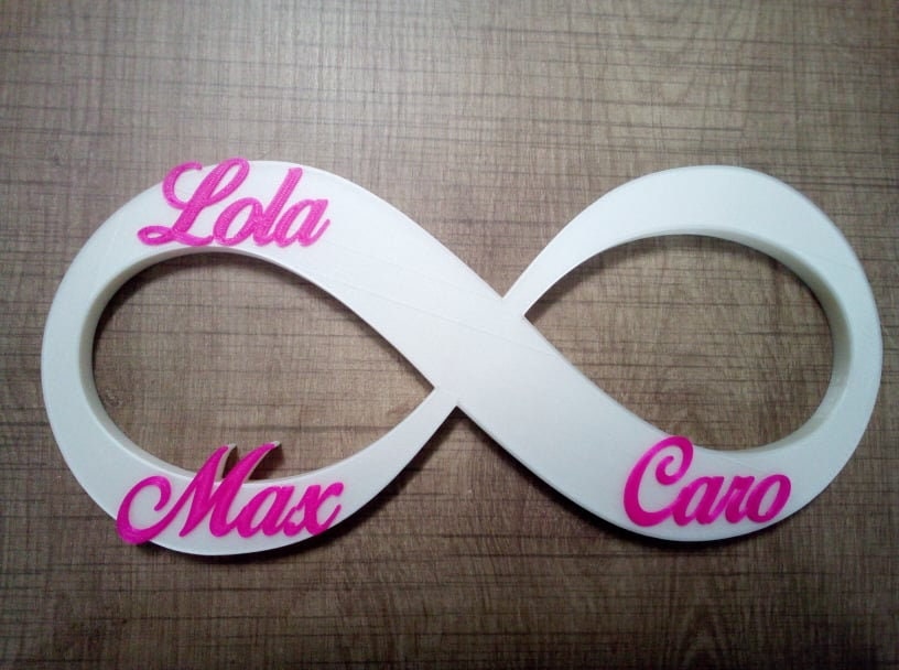 Decoration Murale/Signe de L Infini Personnalisable avec 1 ou 2 Prénoms et Date