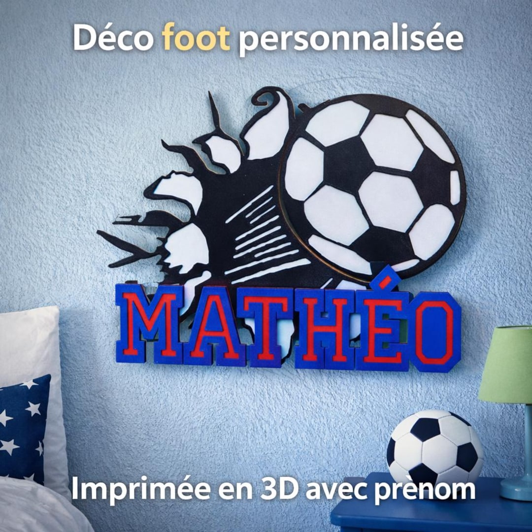 Personalized Football Wall Decoration With Name, 3D Printed Football ...