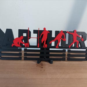 Personalized Rugby Medal Holder - Wall Mount with 3D Name