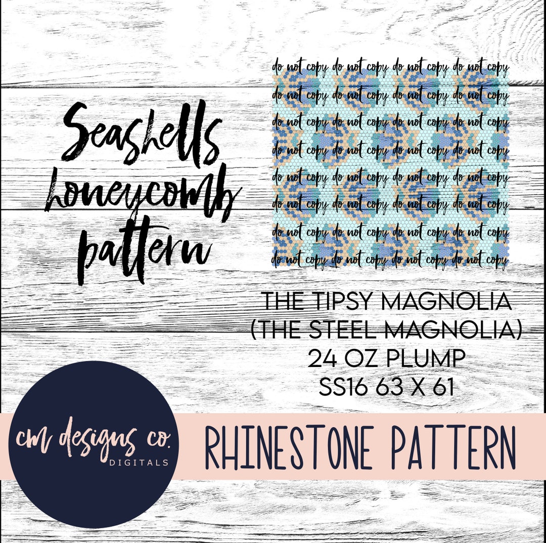 Seashells Rhinestone Pattern_beach Pattern_rhinestone Pattern ...