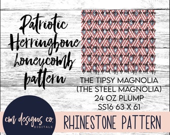 Patriotic Rhinestone Pattern_Rhinestone Pattern_Rhinestone Template_ss16_24 oz plump_Patriotic Pattern_Herringbone Template_Herringbone