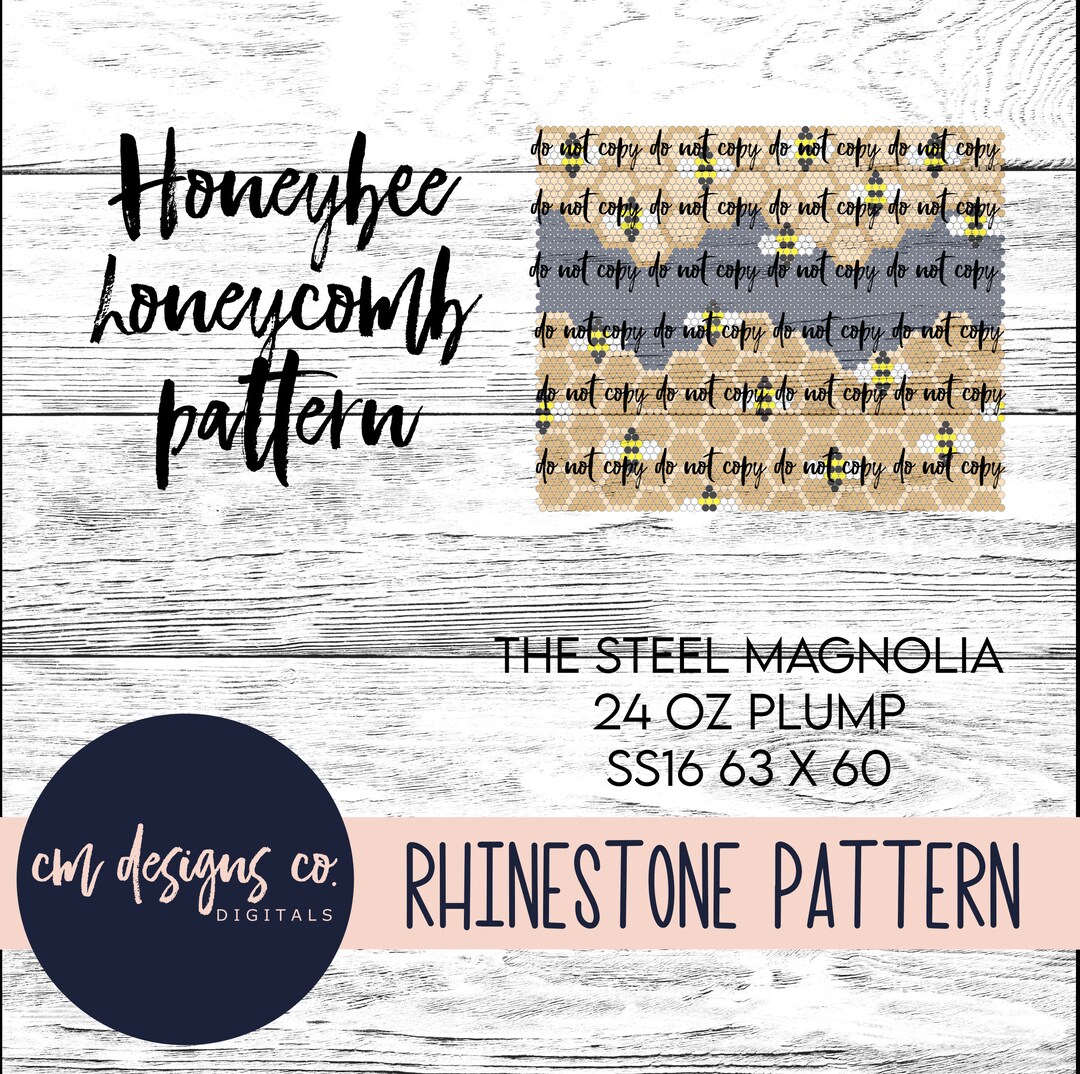 Bee Rhinestone Pattern_honey Rhinestone Pattern_honeycomb Pattern ...