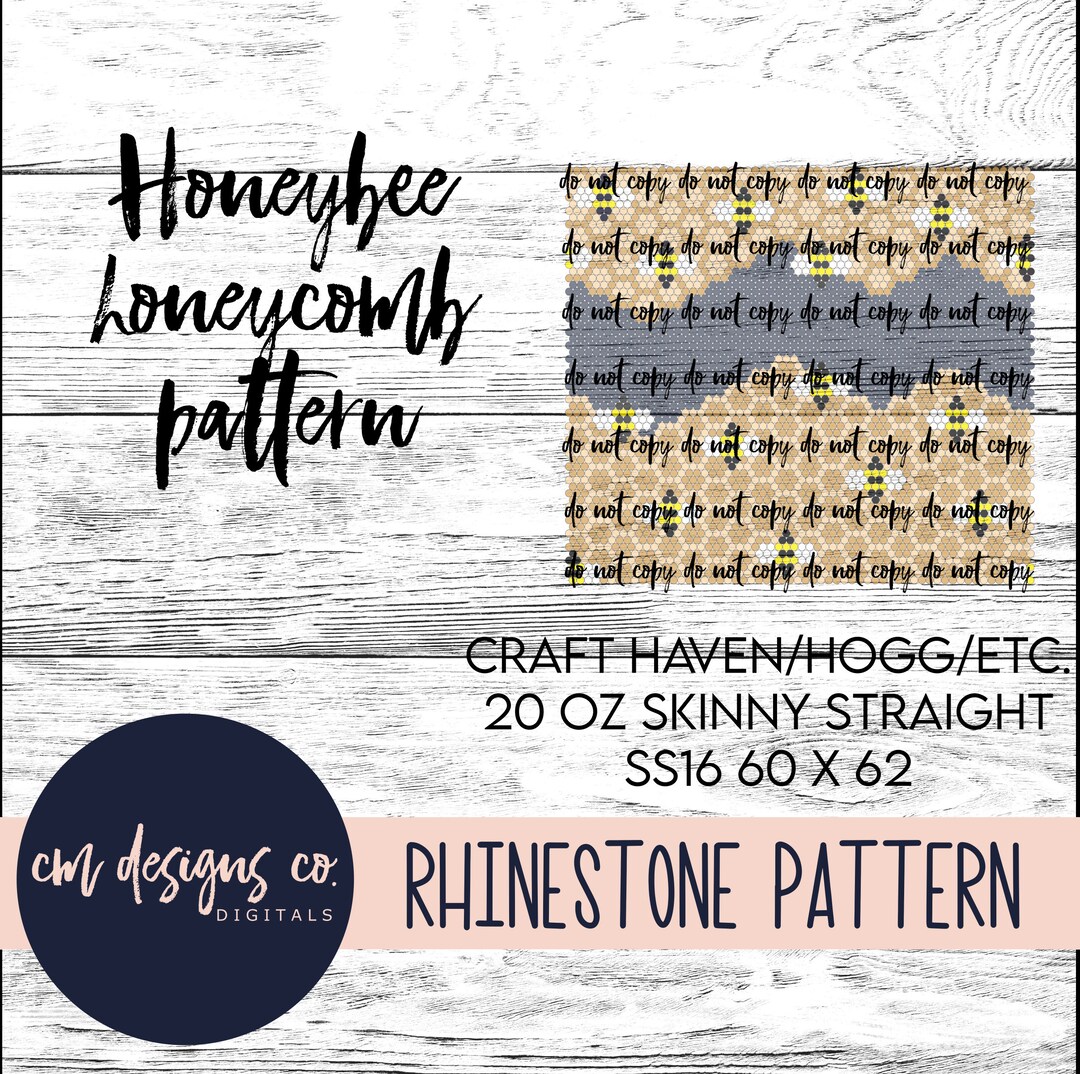 Bee Rhinestone Pattern_honey Rhinestone Pattern_honeycomb Pattern ...