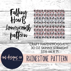 Falling Hearts Rhinestone Pattern_Rhinestone Template_Rhinestone Pattern_ss16_30 oz skinny straight_Tumbler Pattern_Rhinestone Tumbler