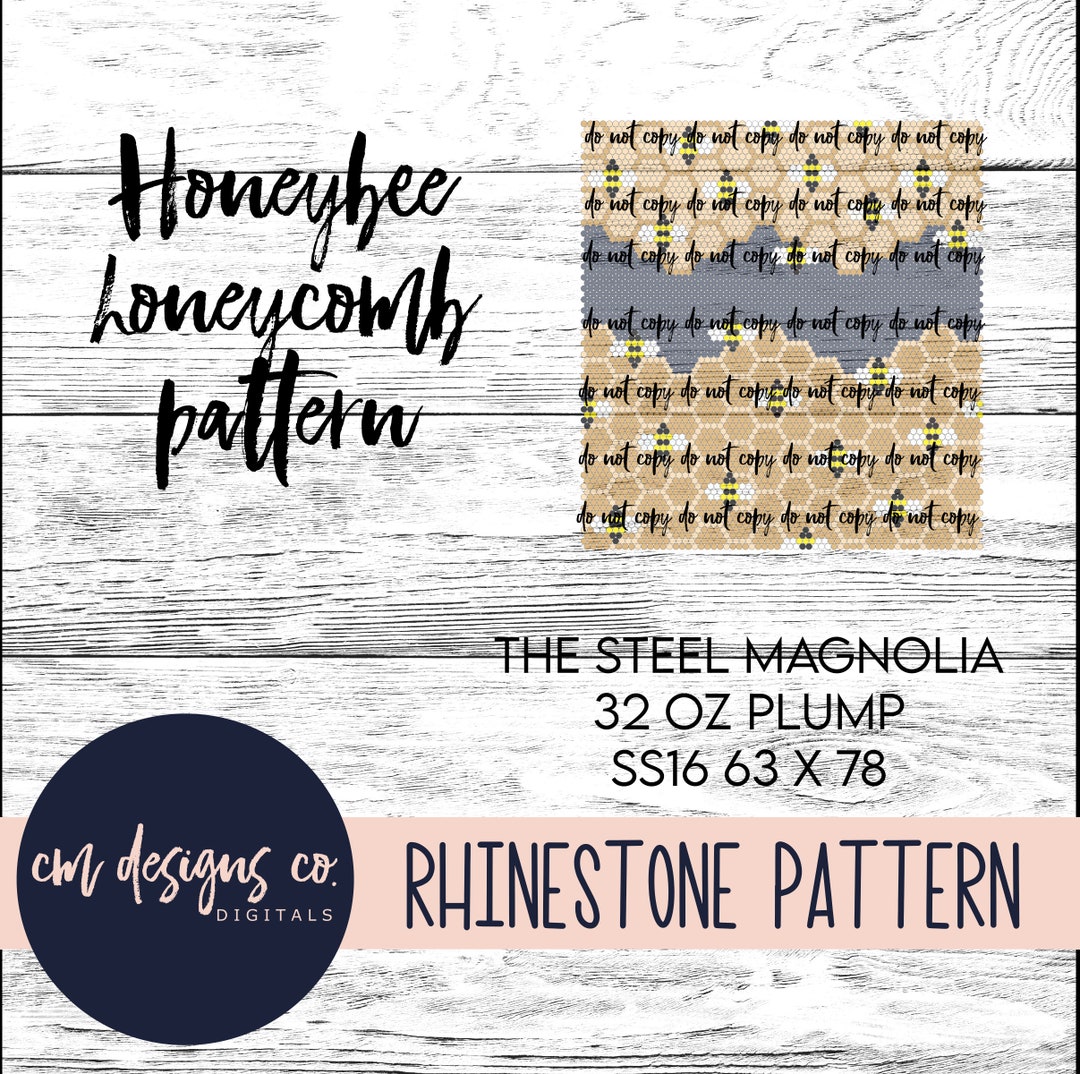 Bee Rhinestone Pattern_honey Rhinestone Pattern_honeycomb Pattern ...