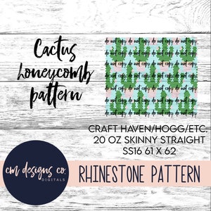 Cactus Strass Pattern_Cactus Pattern_Rhinestone Pattern_Rhinestone Template_ss16_20 oz skinny_Western Pattern_Western Template_Cactus