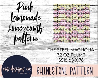 Pink Lemonade Rhinestone Pattern_Rhinestone Template_Lemon Rhinestone Template_ss16_32 oz plump_Lemon Template_Rhinstone Tumbler_Pattern