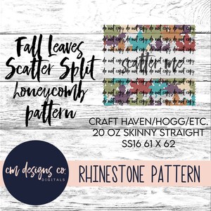 Fall Leaves Scatter Split Rhinestone Pattern_Fall Pattern_Rhinestone Pattern_ss16_20 oz skinny straight_Rhinestone Tumbler_Leaves_Fall