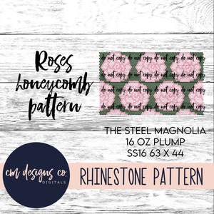 Rozen strass-patroon_strass-patroon_strass-sjabloon_Tumbler Pattern_Tumbler-sjabloon_ss16_16 oz plump_Roses_Flowers_Mothers Day