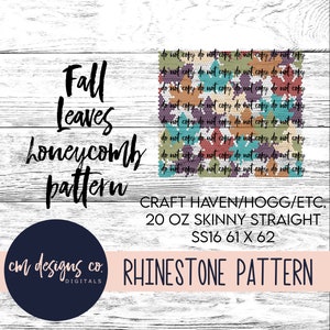 Fall Leaves Rhinestone Pattern_Fall Pattern_Rhinestone Pattern_Rhinestone Template_ss16_20 oz skinny straight_Rhinestone Tumbler_Leaves_Fall