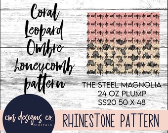 Leopard Ombre Strass Pattern_Rhinestone Pattern_Rhinestone Pattern_Coral Leopard_Leopard Pattern_ss20_24 oz_Gefüllt_Leoparden Trommel