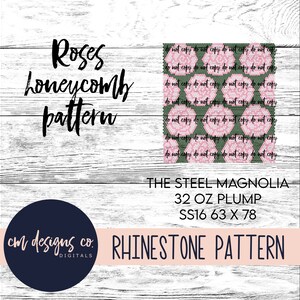 Roses Rhinestone Pattern_Rhinestone Pattern_Rhinestone Template_Tumbler Pattern_Tumbler Template_ss16_32 oz plump_Roses_Flowers_Mothers Day