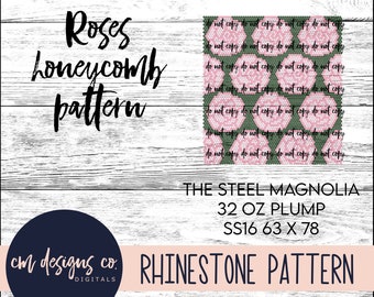 Roses Rhinestone Pattern_Rhinestone Pattern_Rhinestone Template_Tumbler Pattern_Tumbler Template_ss16_32 oz plump_Roses_Flowers_Mothers Day