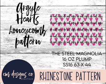 Argyle Heart Rhinestone Pattern_Rhinestone Pattern_Heart Pattern_Heart Template_ss16_16 oz plump_Argyle Pattern_Argyle Template_Heart