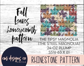 Fall Leaves Rhinestone Pattern_Fall Pattern_Rhinestone Pattern_Rhinestone Template_ss16_24 oz plump_Rhinestone Tumbler_Leaves_Fall