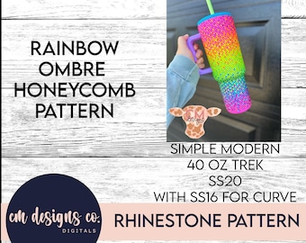 Rainbow Ombre Rhinestone Pattern_Rhinestone Pattern_Rhinestone Template_Rainbow Ombre_Ombre Pattern_ss20_40 oz trek_Ombre Tumbler_Rainbow