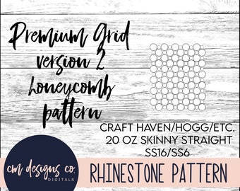Grade Premium Versão 2 Strass Pattern_Rhinestone Template_Rhinestone Pattern_Boujee Grid_ss16_ss6_Premium grid_Template_20 oz skinny