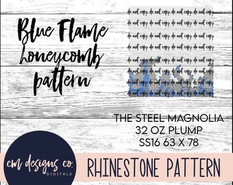 Blue Flame Rhinestone Pattern_Rhinestone Template_Blue Flame_Flame Tumbler_ss16_32 oz plump_Flame Cup_Blue Flame_Rhinestone Template