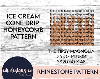 Ice Cream Rhinestone Pattern_Rhinestone Pattern_Rhinestone Template_Drip_Ice Cream Cone Pattern_ss20_24 oz plump_Ice Cream_Cone_Drip
