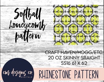 Softball Rhinestone Pattern_Rhinestone Template_Rhinestone Pattern_ss16_20 oz skinny straight_Sports Pattern_Sports Template_Softball