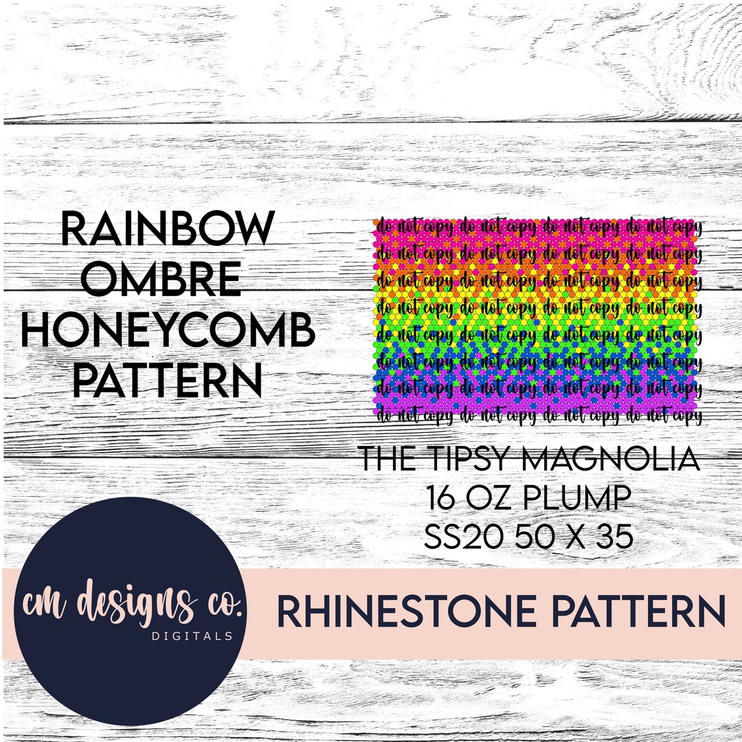 Rainbow Ombre Rhinestone Pattern_rhinestone Pattern_rhinestone Template ...