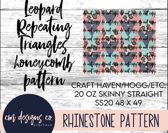 Leopard Print Repeating Triangle Rhinestone Pattern_Rhinestone Pattern_Rhinestone Template_ss20_20 oz skinny_Tumbler Pattern_Leopard