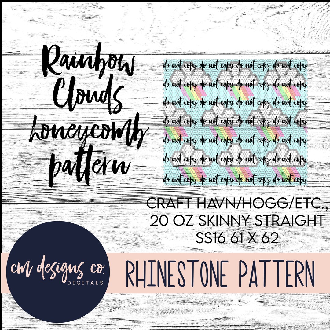 Rainbow Clouds Rhinestone Pattern_rhinestone Pattern_rhinestone ...